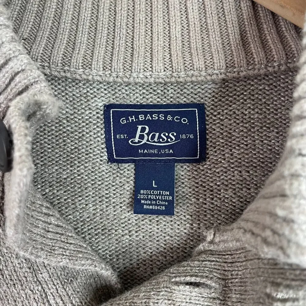 GH Bass Henley Sweater Large Quiet Luxury Old‎ Money Heritage Guernsey Fisherman
